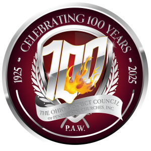 Ohio District Council Centennial Celebration logo – Commemorating 100 years of Apostolic ministry in Ohio under the Pentecostal Assemblies o
